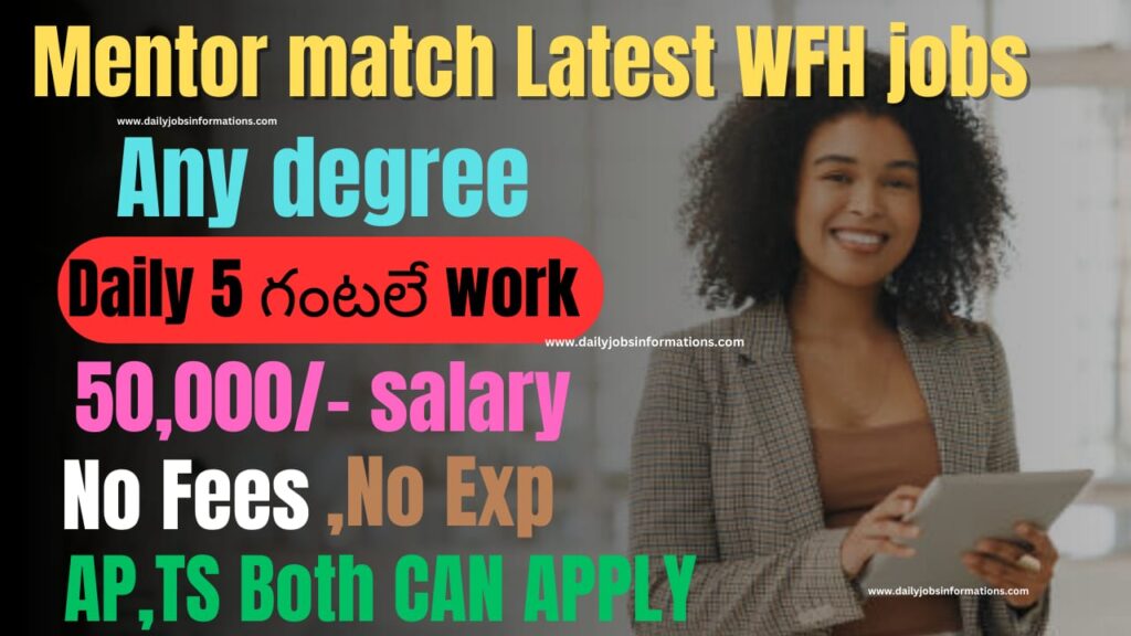 Mentor Match Latest Work From Home jobs 2024.